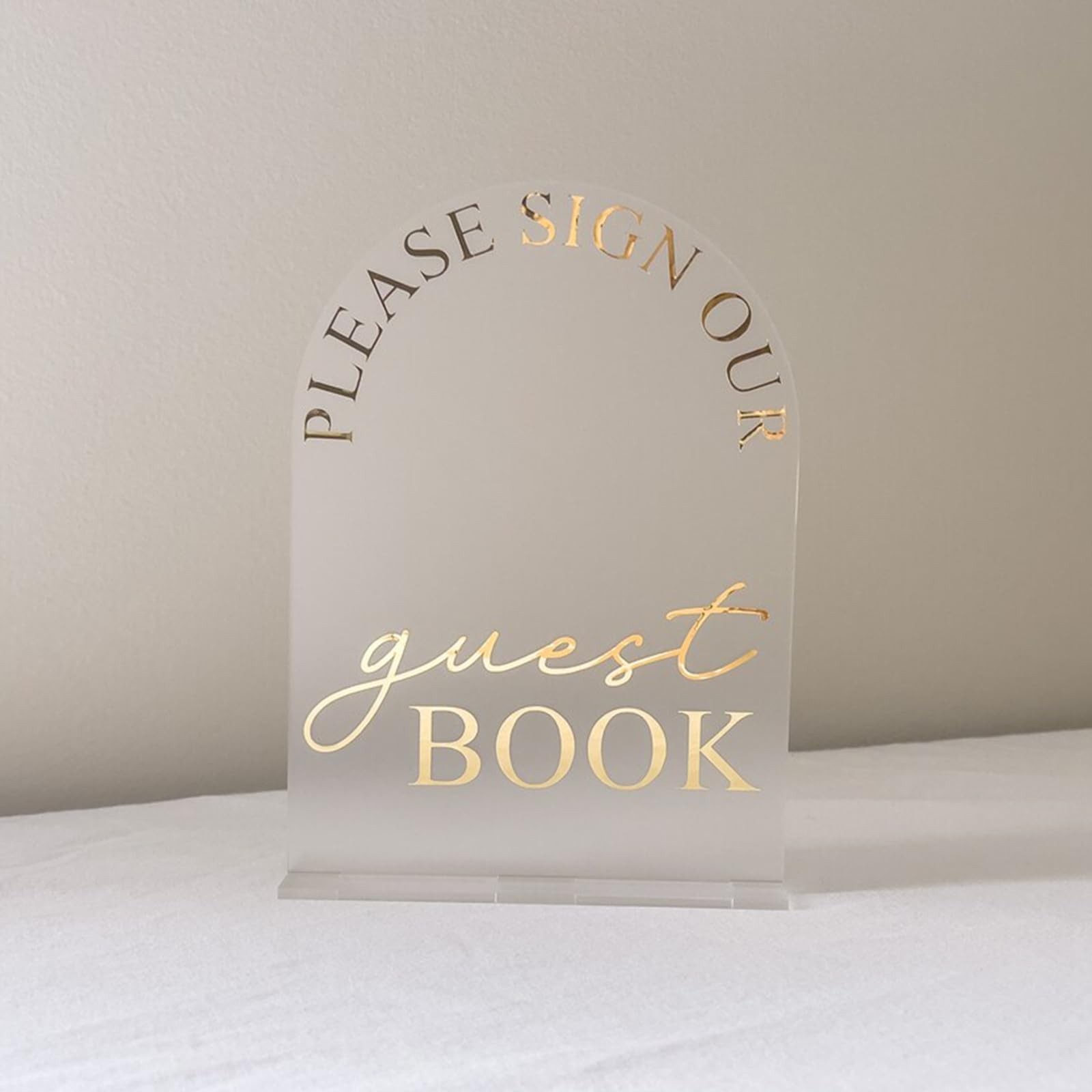 5 PCS 8×10 Inch Frosted Arch Acrylic Sign With Stand Blank Wedding Table Base