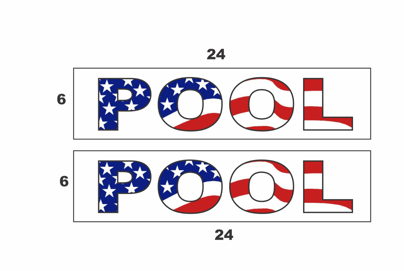 POOL Red White & Blue 6&Prime;x24&Prime; REAL ESTATE RIDER SIGNS Buy 1 Get 1 FREE