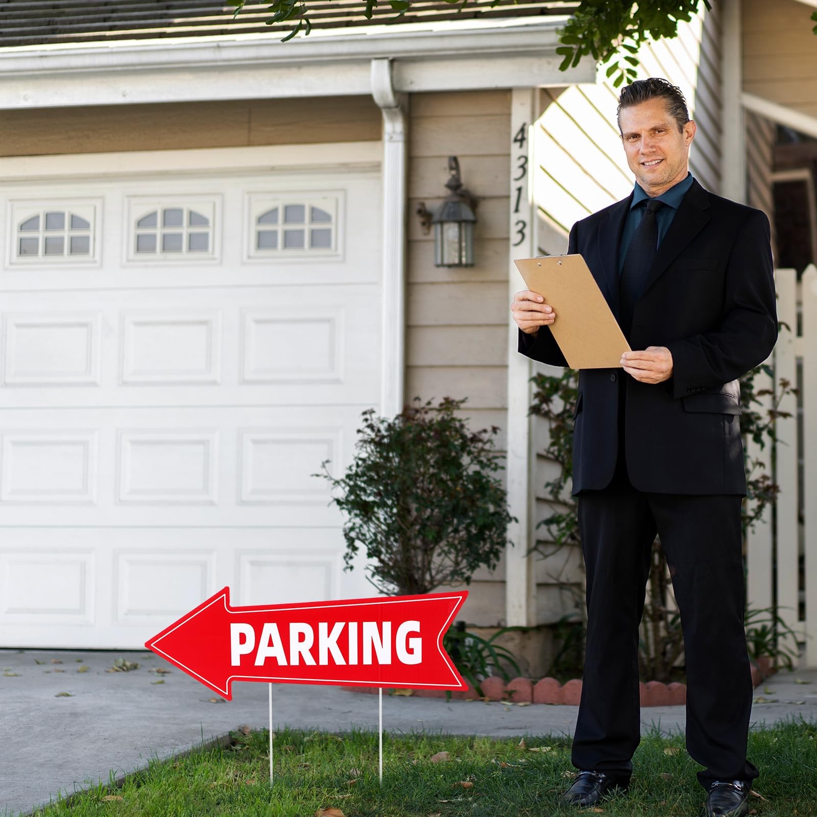 Outside Event Parking Sign Directional Arrow Corrugated Plastic 17×6 In 8 PCS
