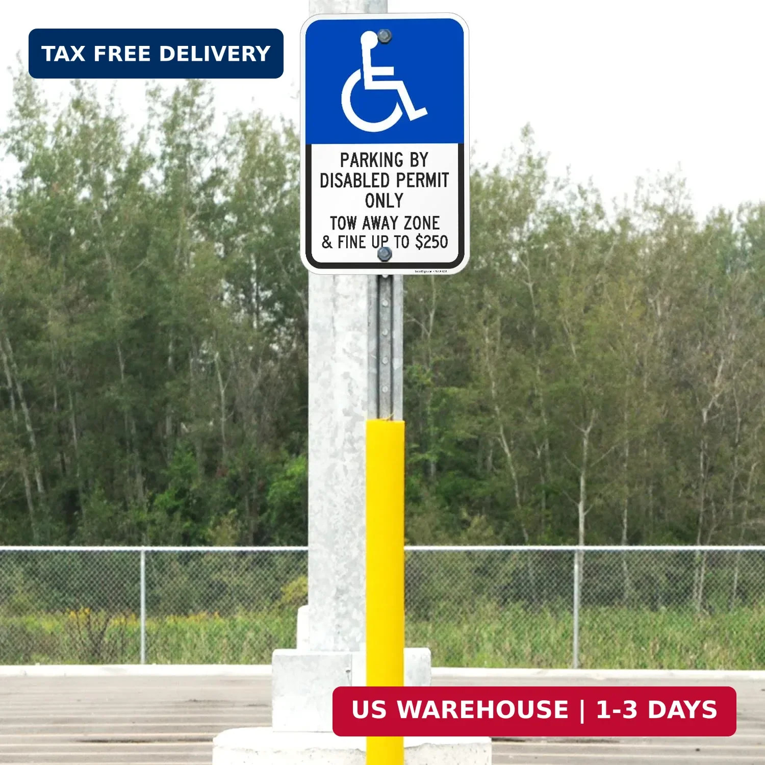 SmartSign Basics 18 x 12 inch « Parking By Disabled Permit, Tow-Away Zone » Handic