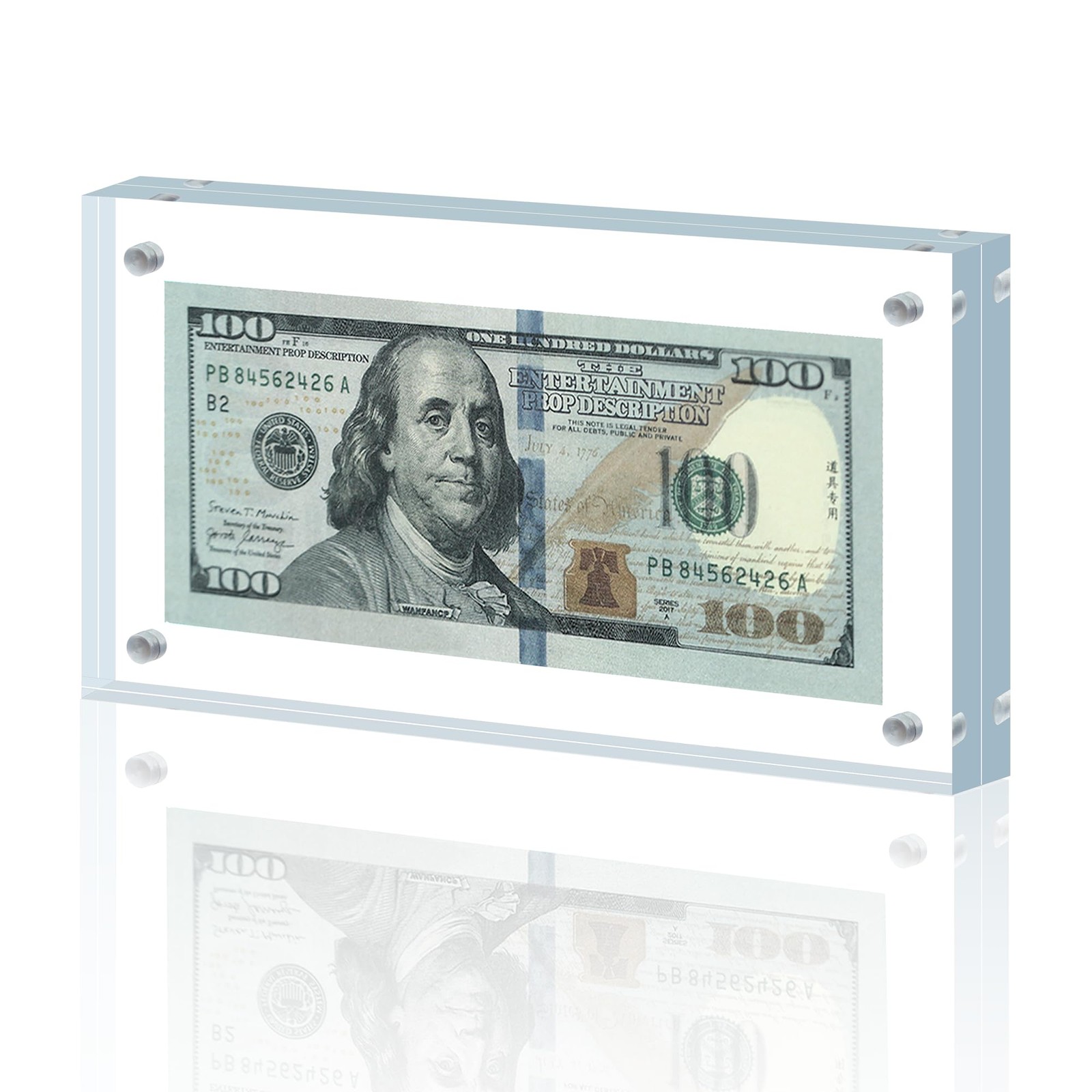 Dollar Bill Frame Display Acrylic Holder 3.9X7.8Inch 1 Pcs