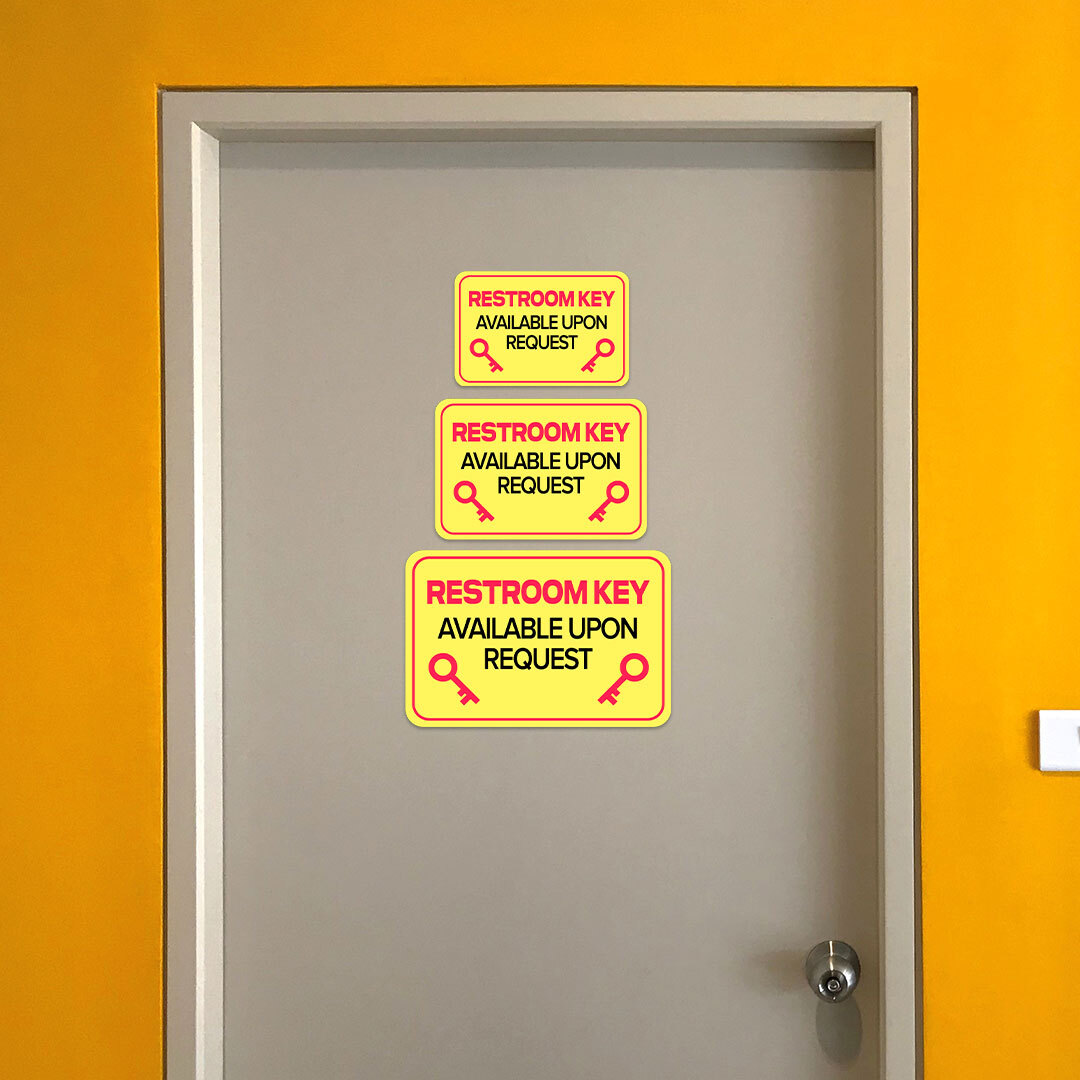 Classic Framed Plus Restroom Key Available Upon Request Door or Wall Sign