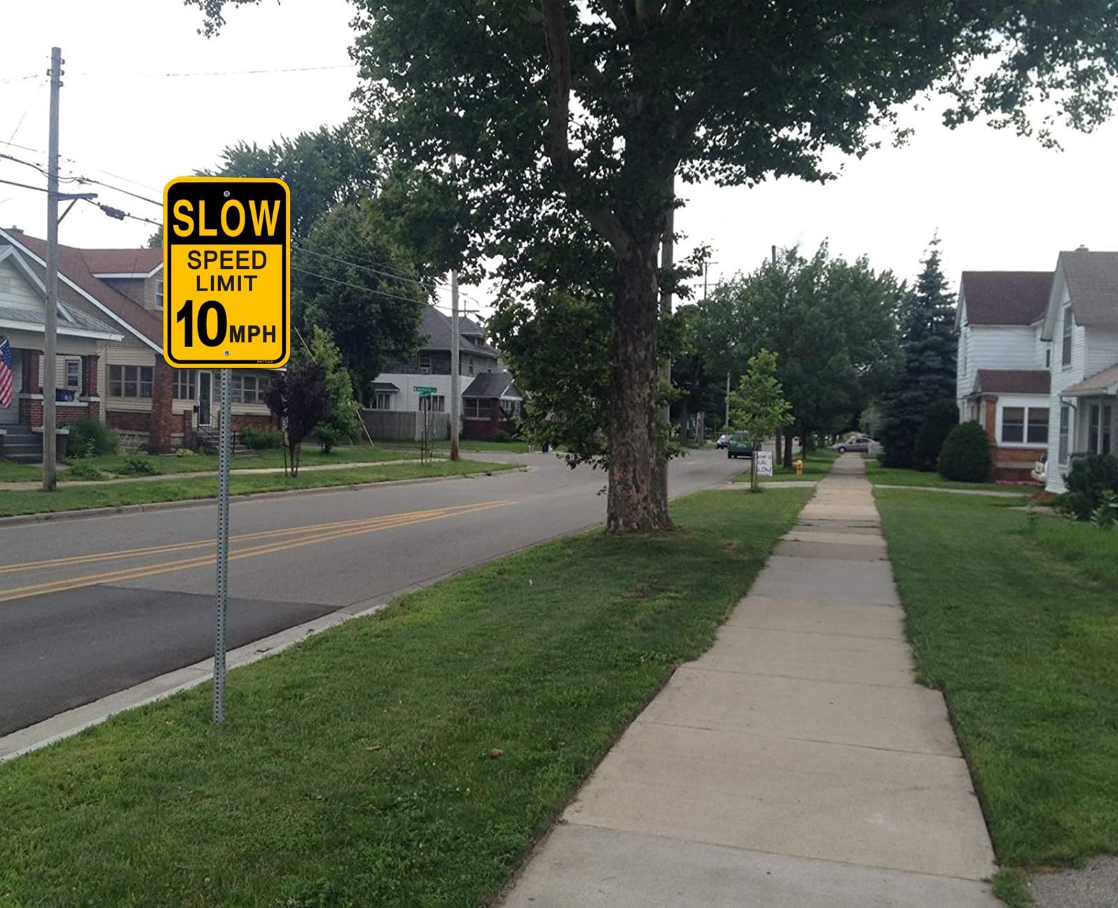 4 Pack Slow Down Speed Limit 10 MPH Sign 18×12 Inch Reflective Aluminum