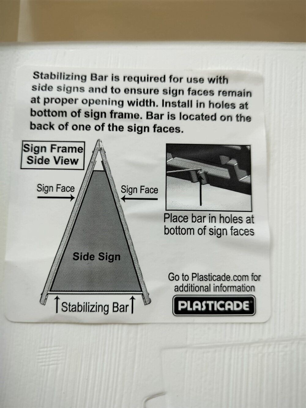 Plasticade A Frame Sandwich Board Style Sidewalk Sign 24&Prime; x 36&Prime; White 195-W