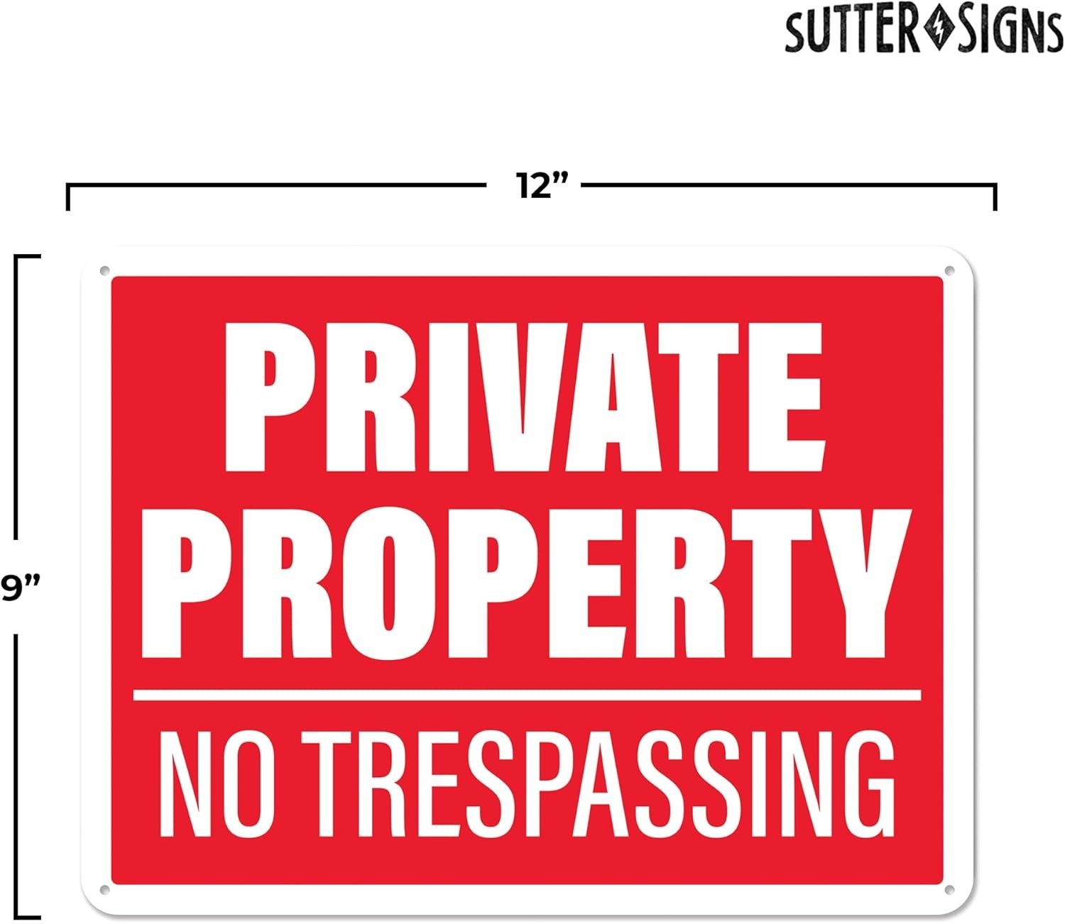 Private Property No Trespassing Sign 4 Pack Plastic Sign for Home, Office, Co…