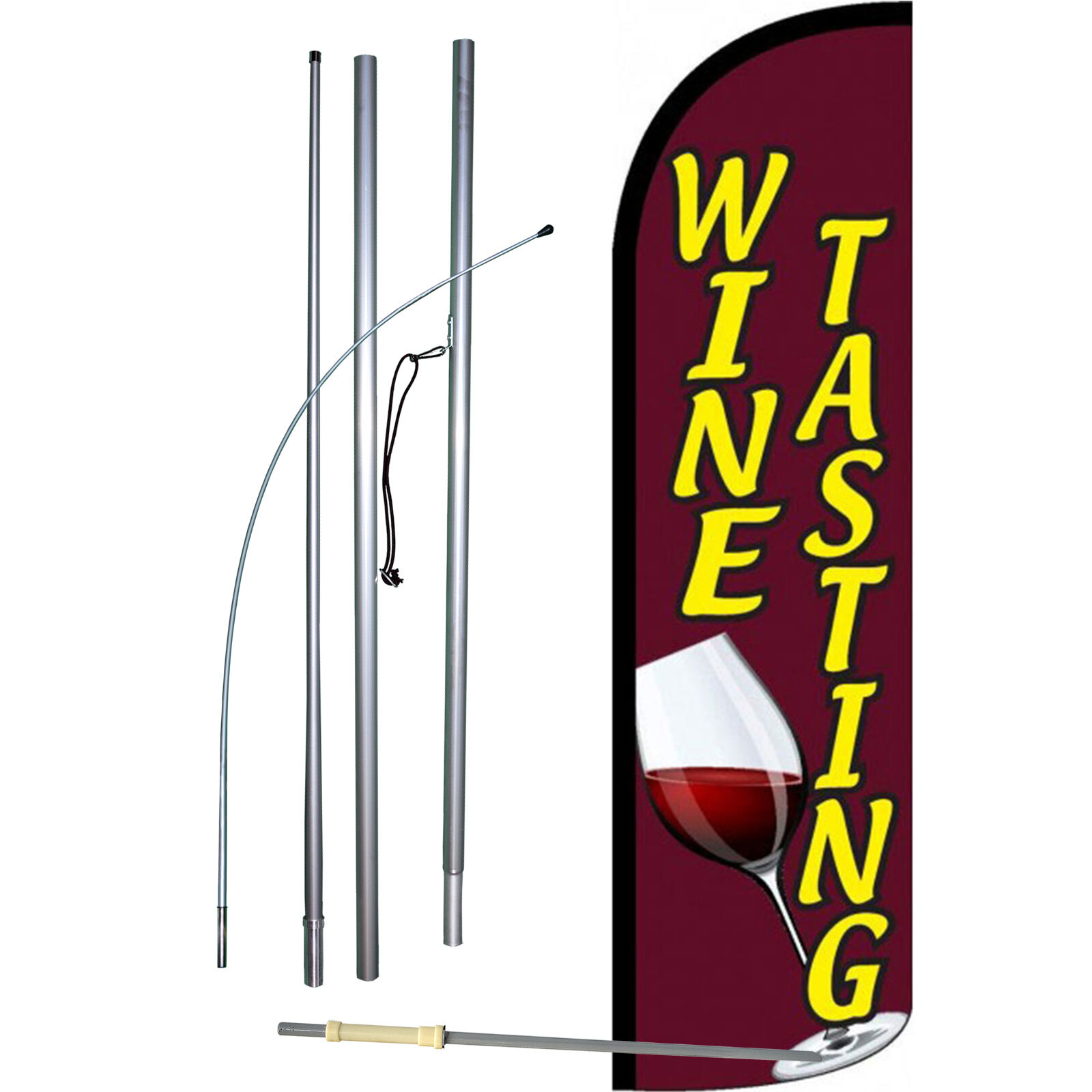 Wine Tasting Flag with Flag Pole and Spike