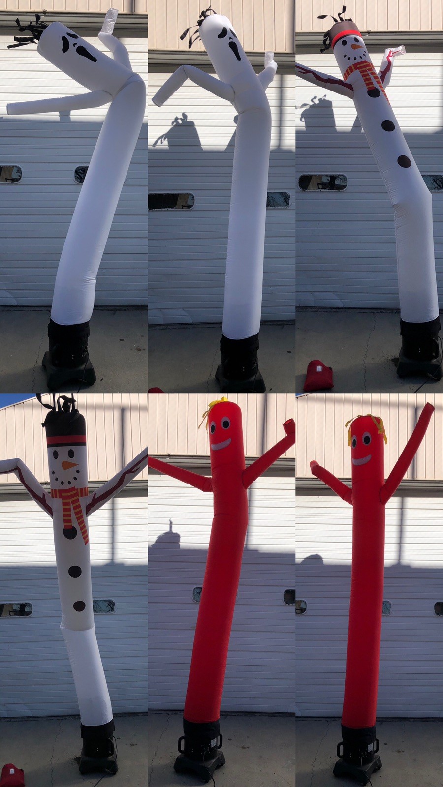 Air Sky Puppet Dancing 1/2HP Blower w/3 Dancer 10&prime; Red & Yellow/Snowman/Ghost