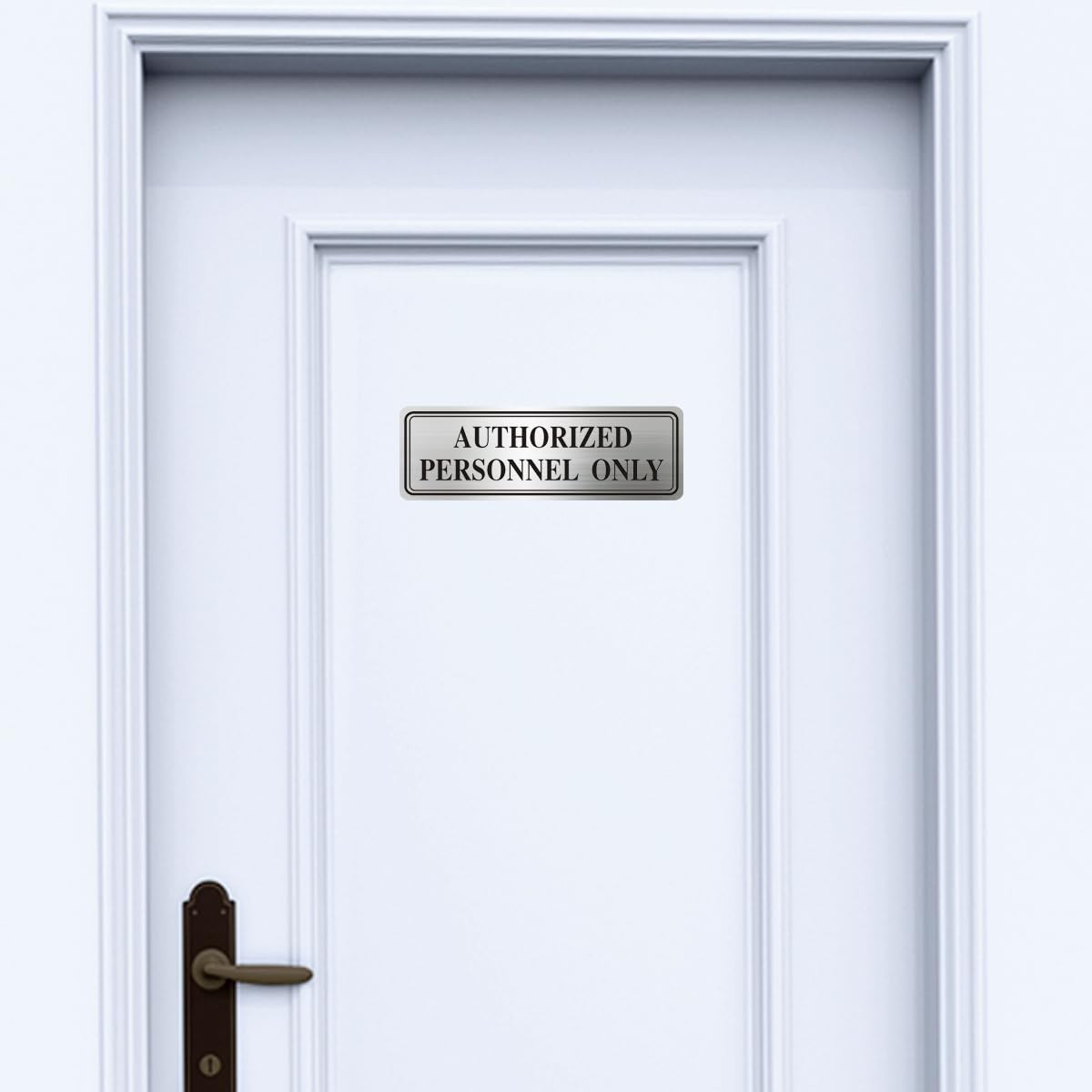 Metal Stainless Steel Authorized Personnel Only Sign 9×3 Inch Door Wall Warning
