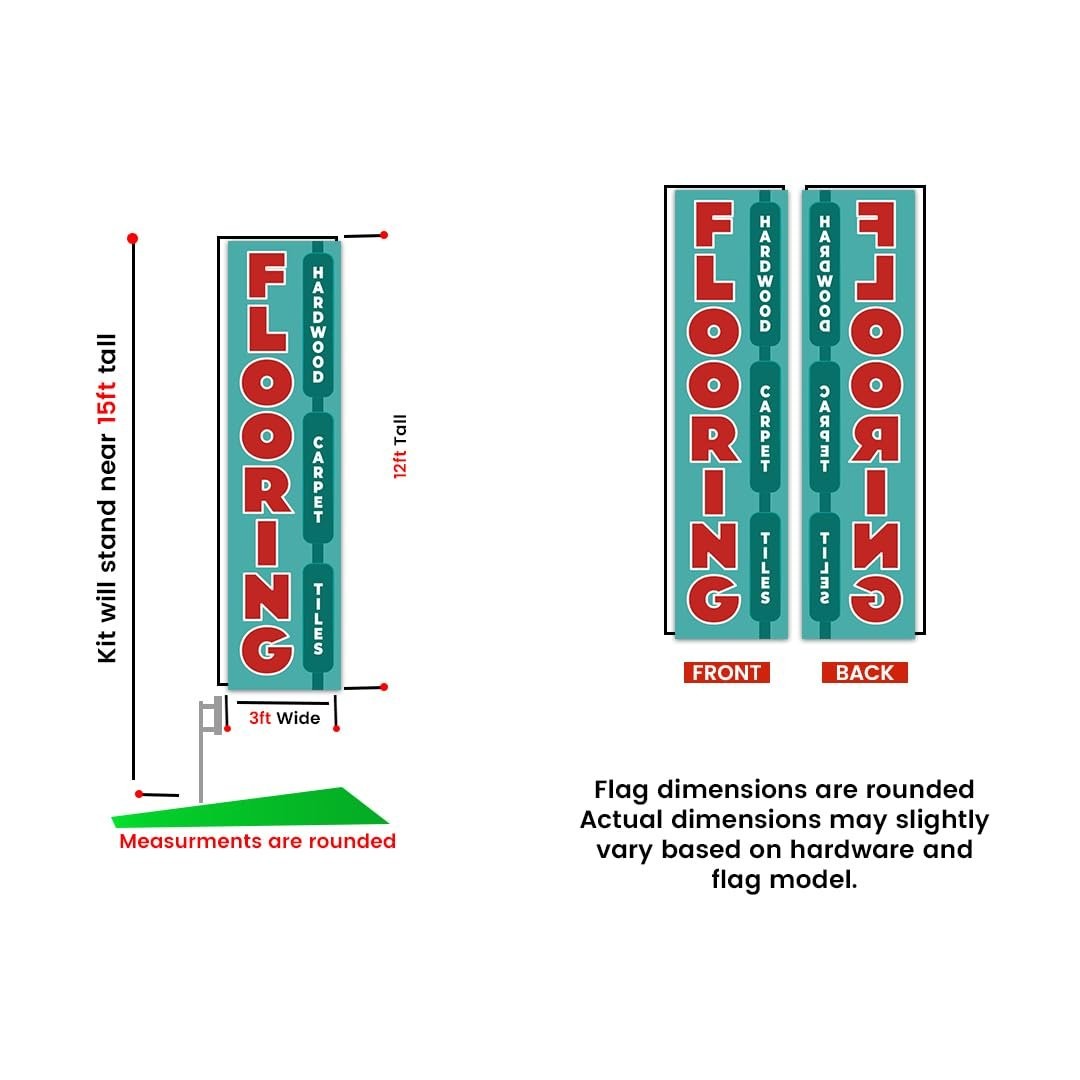 Flooring Advertising Rectangle Feather Banner Swooper Flag Sign with Flag…