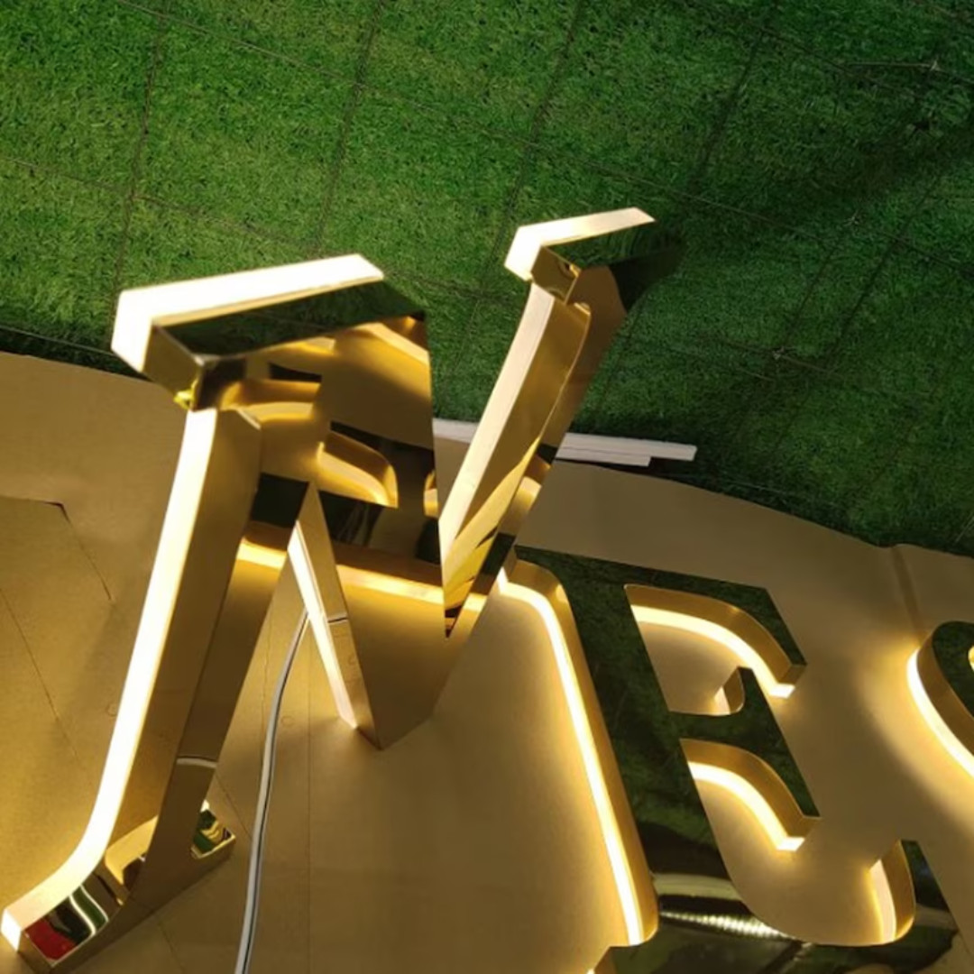 3D Metal Letter Signage LED Backlit Business Company Custom Logo Outdoor Signs
