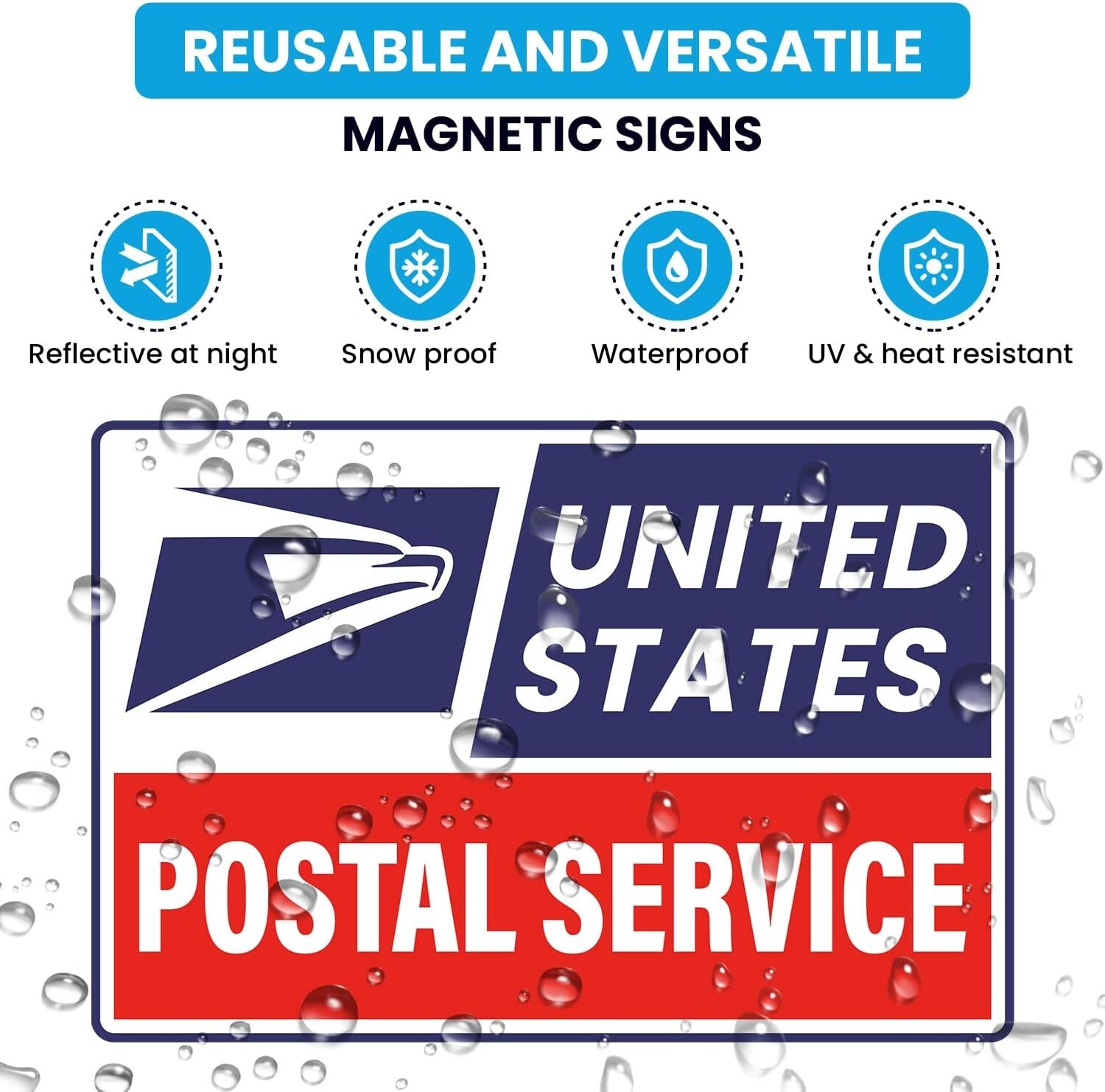 (3 Pack) Professional (Original) U.S. Mail Delivery Driver Magnetic Signs NEW