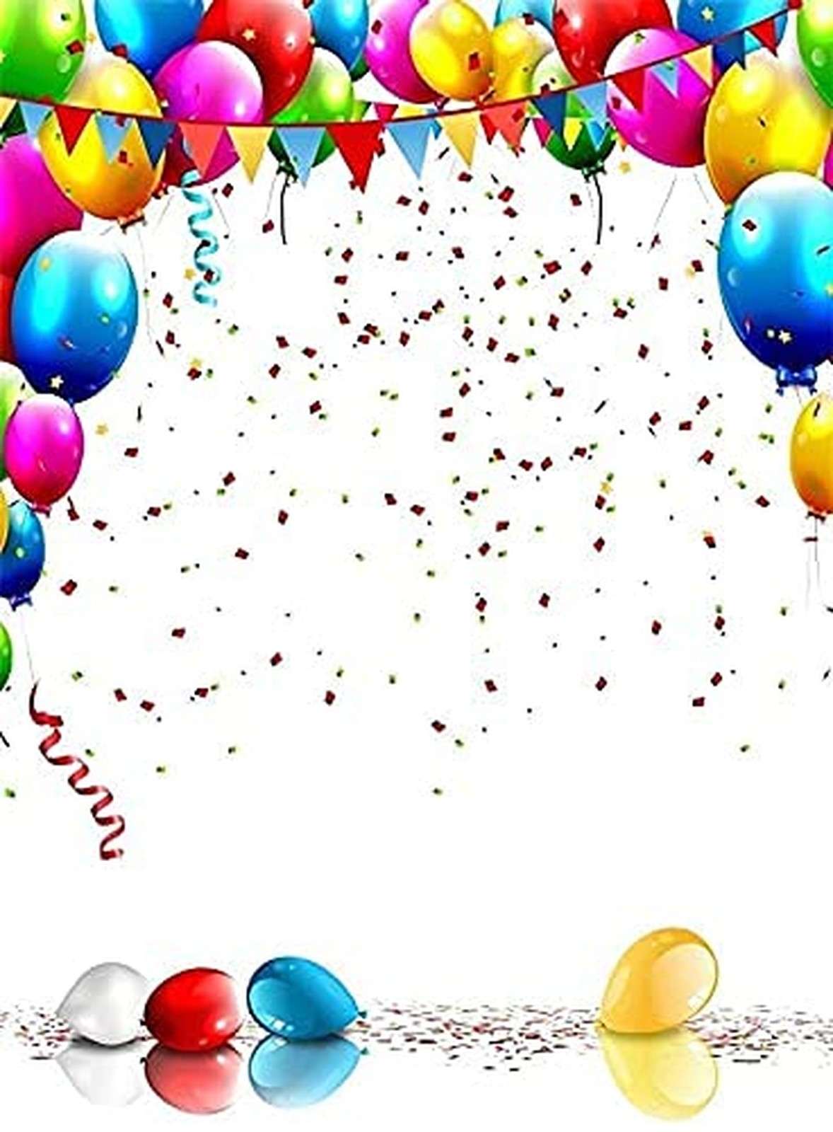 AOFOTO 3x5ft Happy Birthday Backdrop Colorful Balloons and Confetti Photograp…