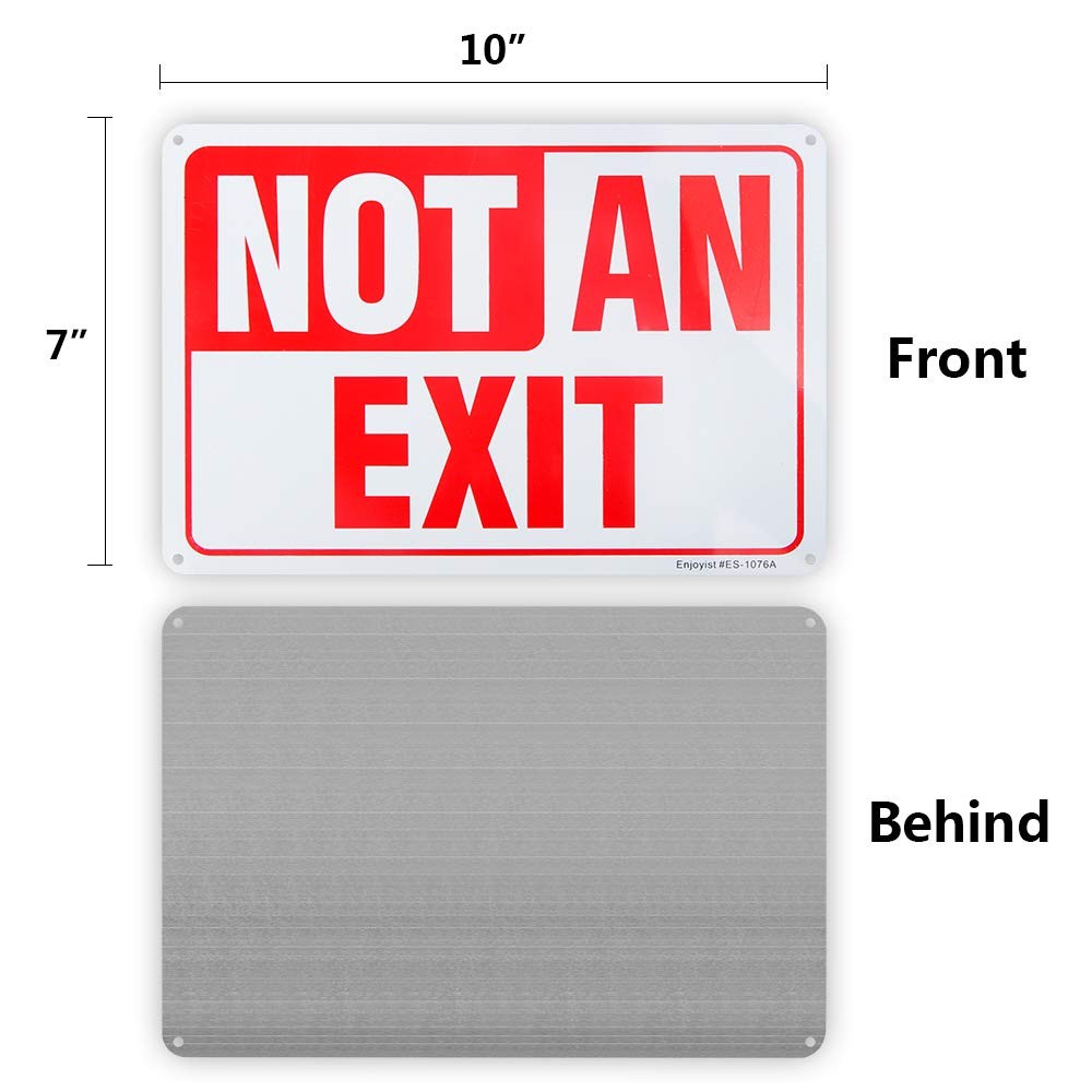 2PCS Not an Exit Sign 10&Prime;x7&Prime; Reflective Rust-Free Aluminum UV-Protected