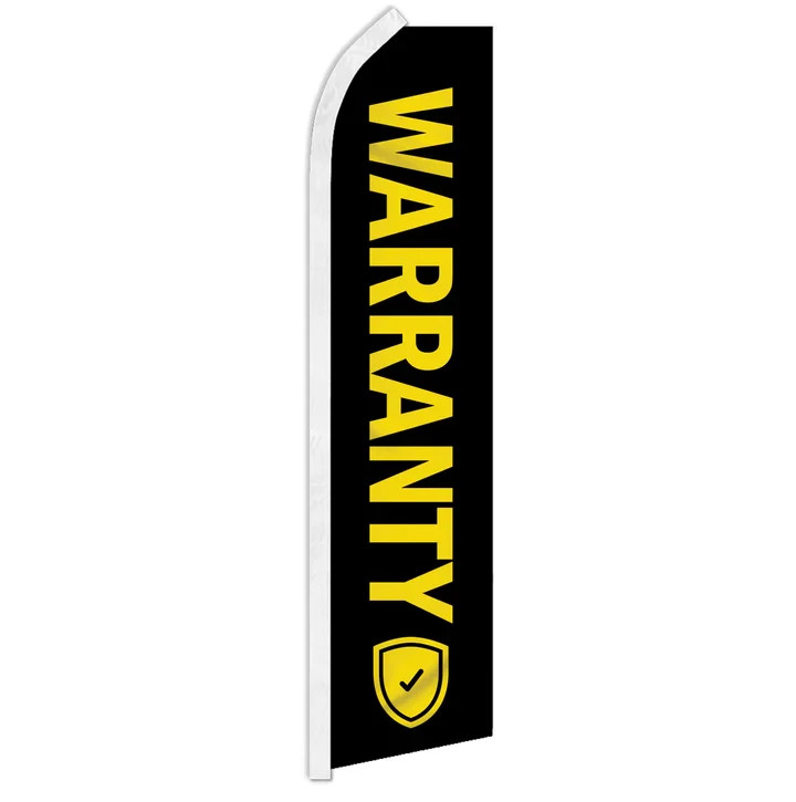 Warranty (Black) Swooper Flutter Feather Advertising Auto Finance Banner Flag