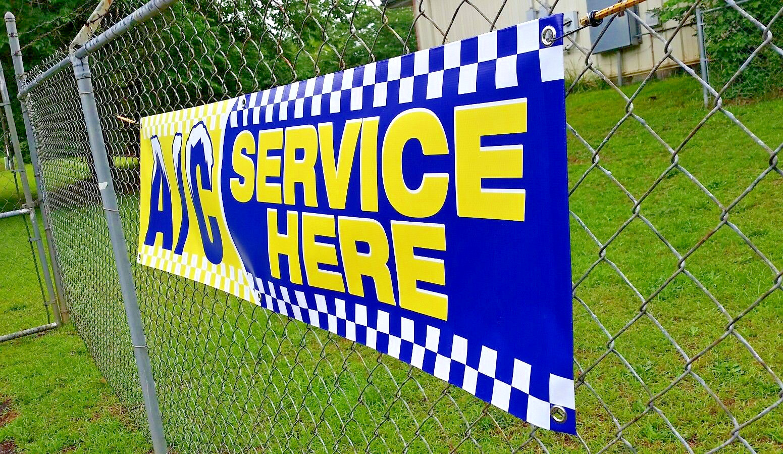 72&Prime;x18&Prime; AC SERVICE HERE Banner Sign Air Conditioning Automotive Repair Car Shop