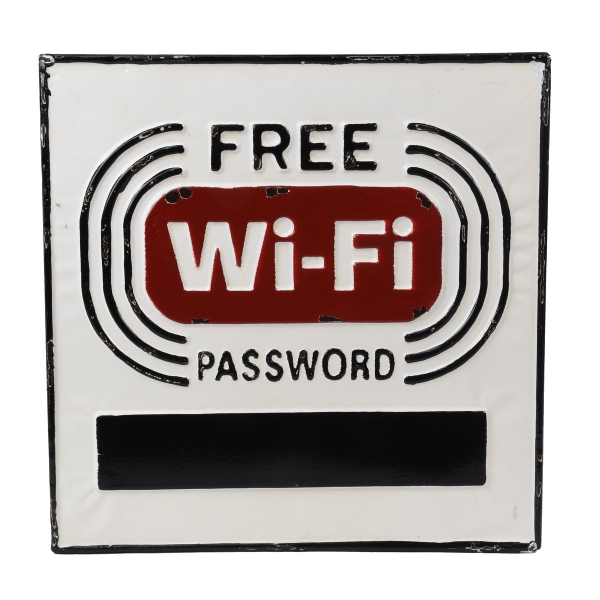 Rustic Metal Free Wi-Fi Password Dry Erase Marker Sign Business Shop Wall Decor