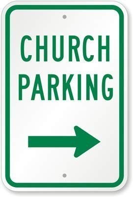 Warning Sign Church Parking (with Right Arrow) Sign Business Sign 12X8 Inches…