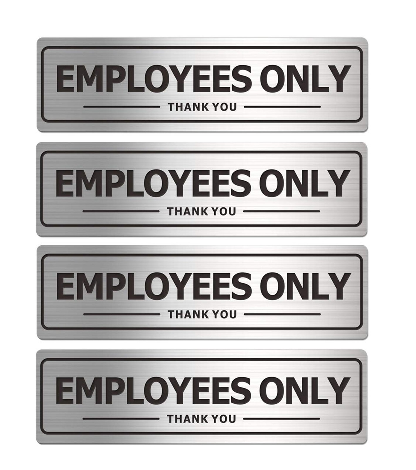 Employees Only Sign, Metal Self-Adhesive Signs for Business Door Wall, Alumin…
