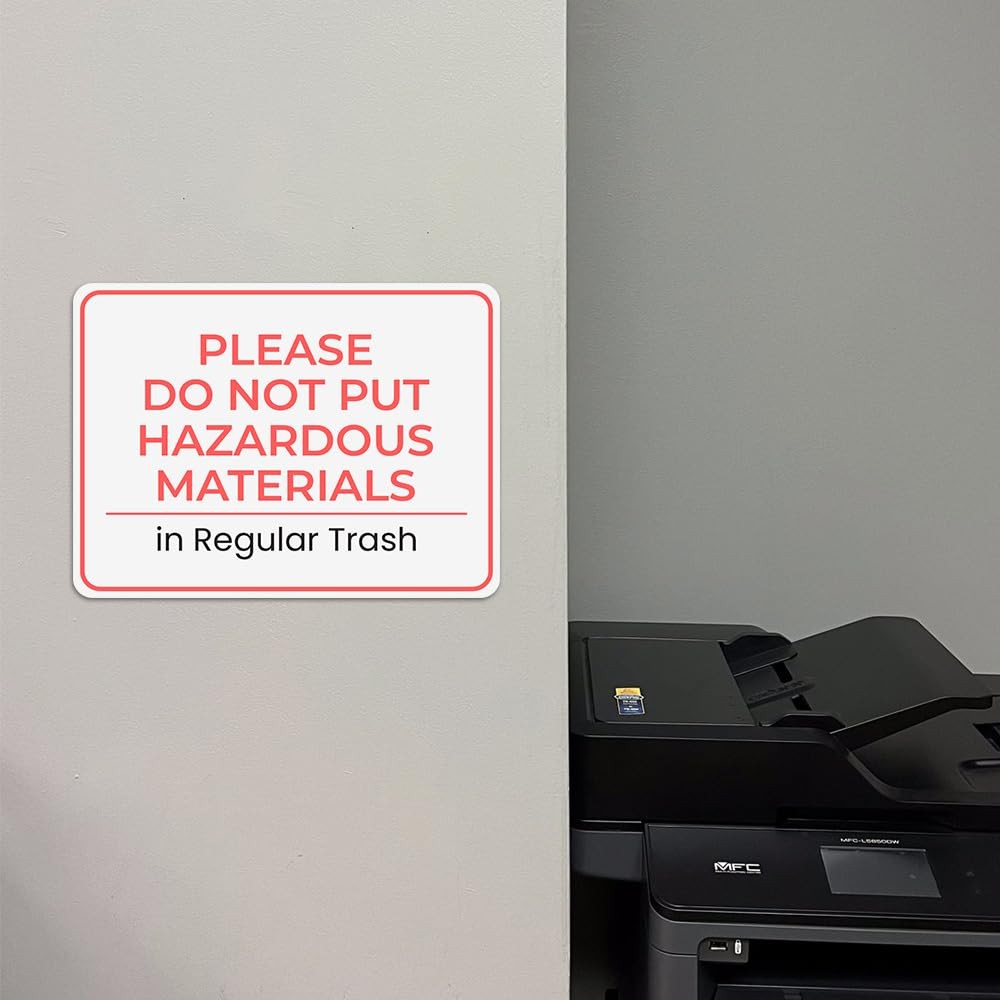 Classic Framed Plus Please Do Not Put Hazardous Materials in Regular Trash Sign