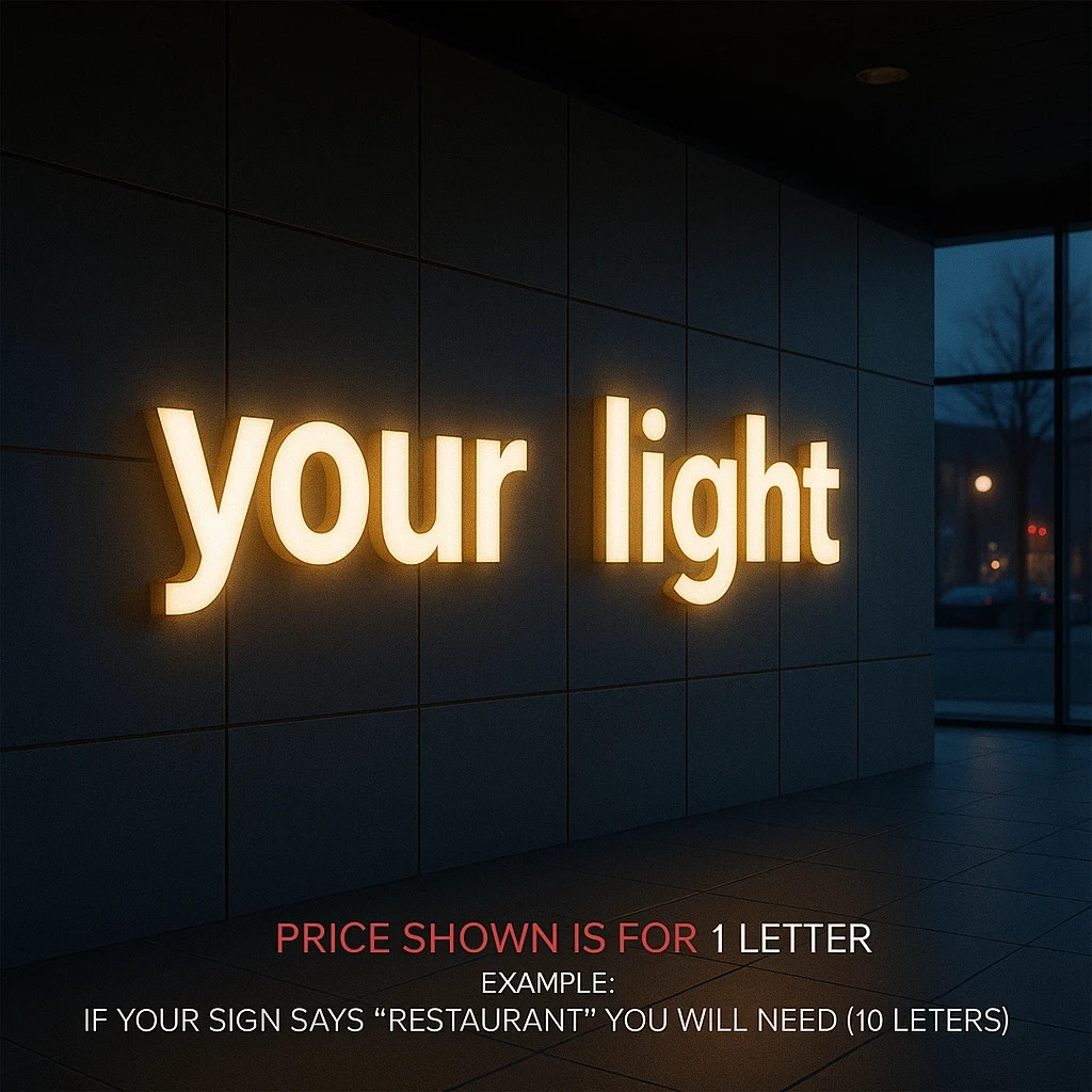 𝑵𝓙̶ Your Light Custom 3D Channel Letters Illuminated & Non-Illuminated