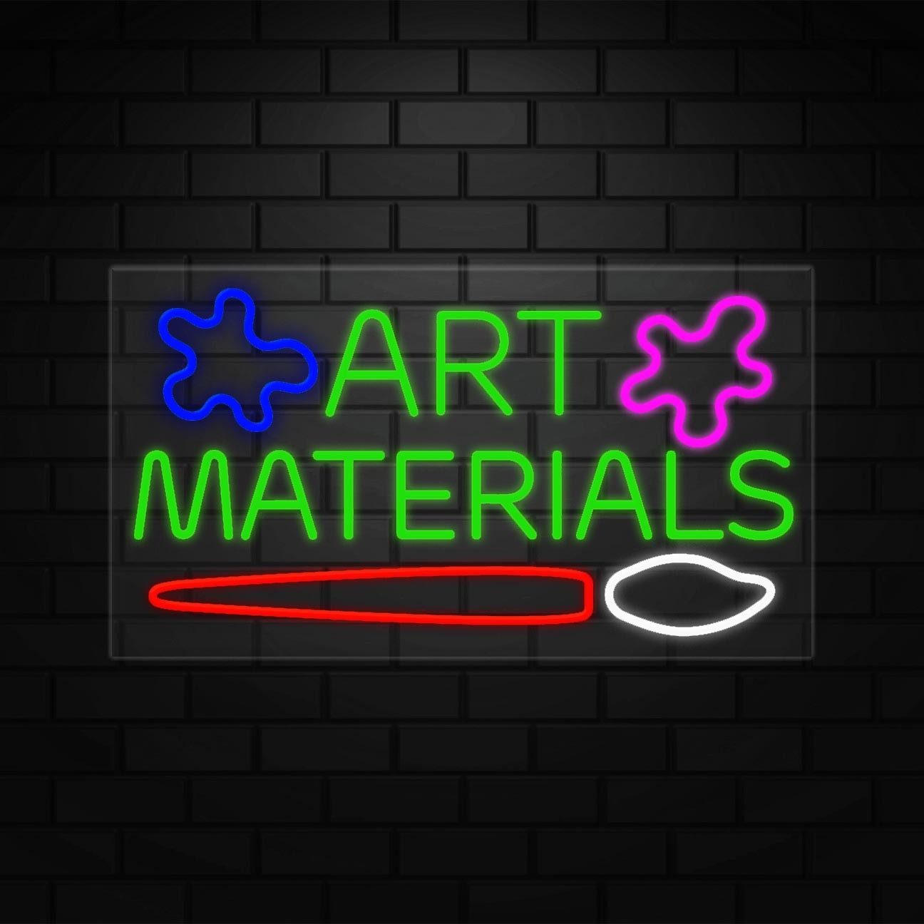 Art Materials Sign for Business Displays | LED Flex Neon | 37&Prime;W x 20&Prime;H x 1&Prime;D