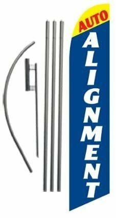 Auto Alignment 15ft Feather Banner Swooper Flag Kit – INCLUDES 15FT POLE KIT…