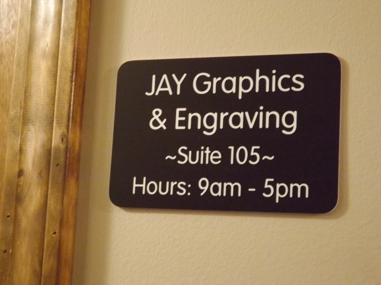 Custom Engraved 4×6 Brown Office Suite Sign | Small Business Wall Door Plaque
