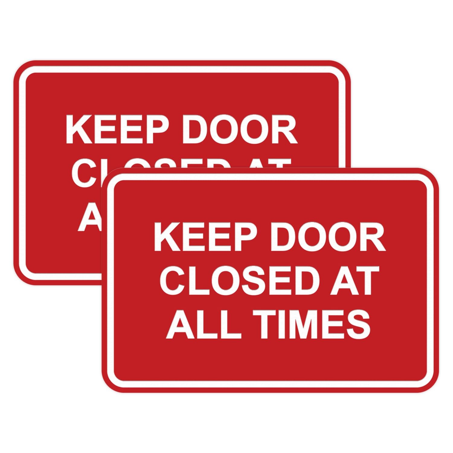 Classic Framed Keep Door Closed At All Times Sign Red – Small 2 Pack