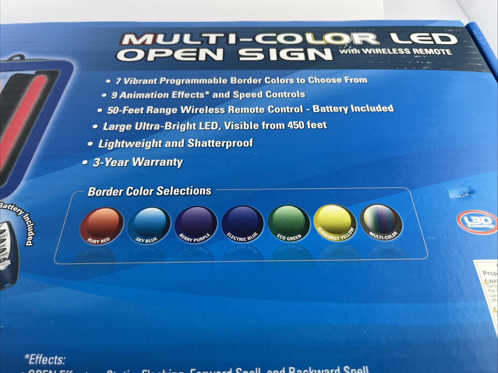 Pro-Lite Ultra Bright LED Neon OPEN Sign Multi-Color Business Store Window NEW