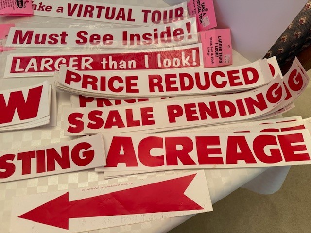 Lot of 106 Realtor Real Estate Peel & Stick RIDER SIGNS Sale Pending New Price +