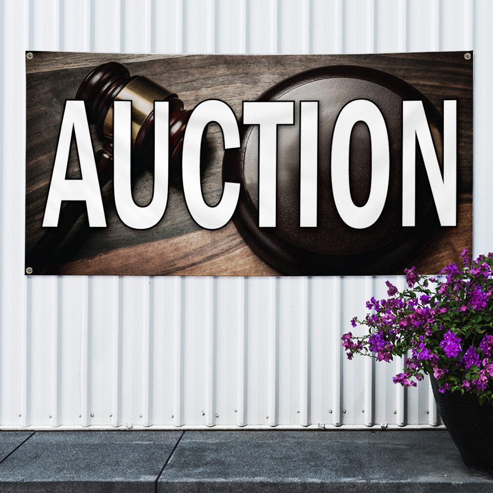 Vinyl Banner Sign Auction Business Style S Business Marketing Advertising Black