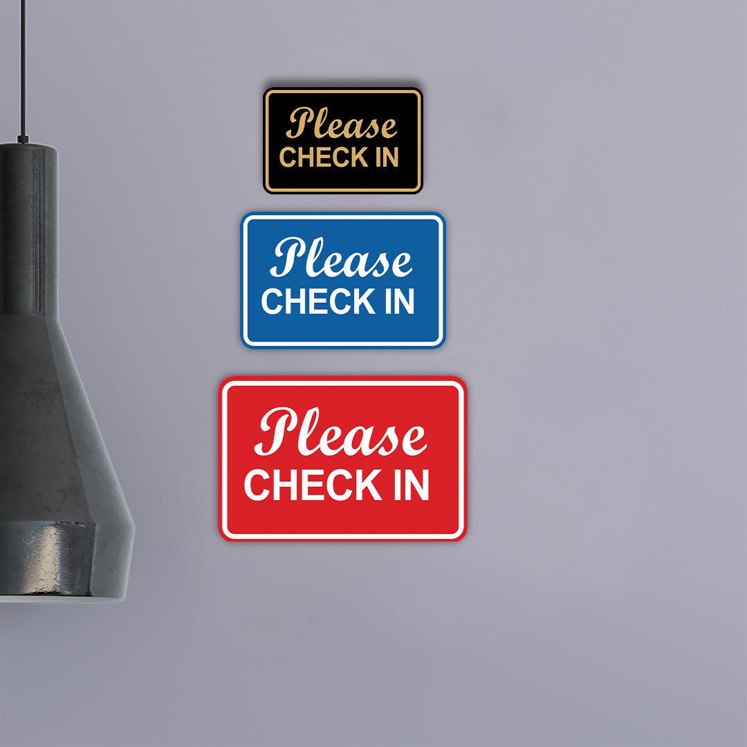 Signs ByLITA Classic Framed, Please Check In Wall or Door Sign