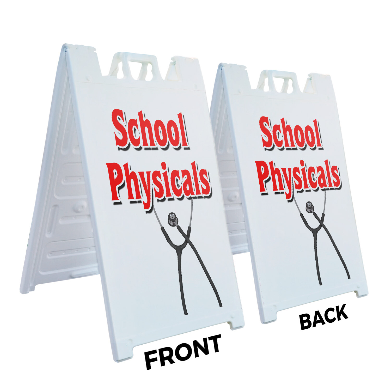 A-frame Sidewalk School Physicals 24&Prime; x 36&Prime; Double Sided A-Frame Sidewalk Sign