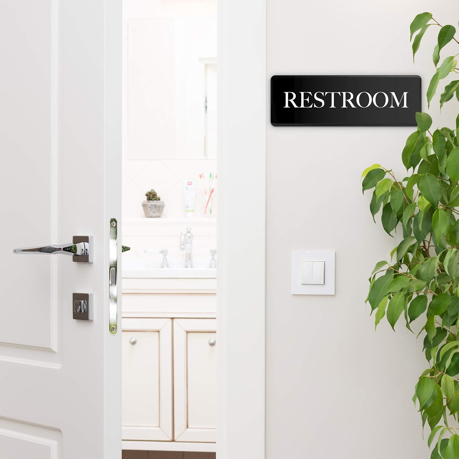 Restroom Sign for Business – 9 X 3 Inch – 2 Pack | Professional Appearance, High