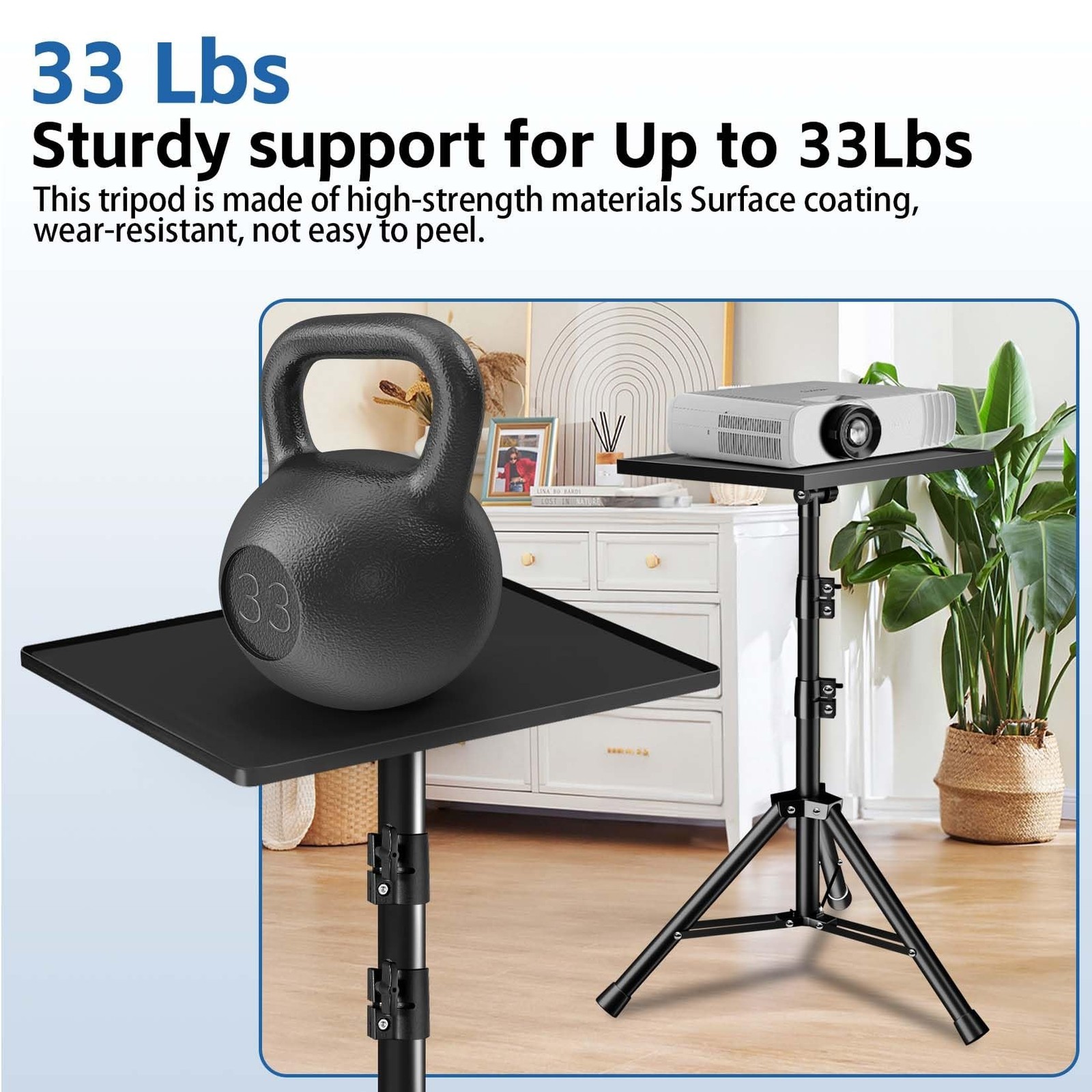 Projector Stand, 33LB Load Bearing & 22-55&Prime; Height Adjustable, for Projector/…