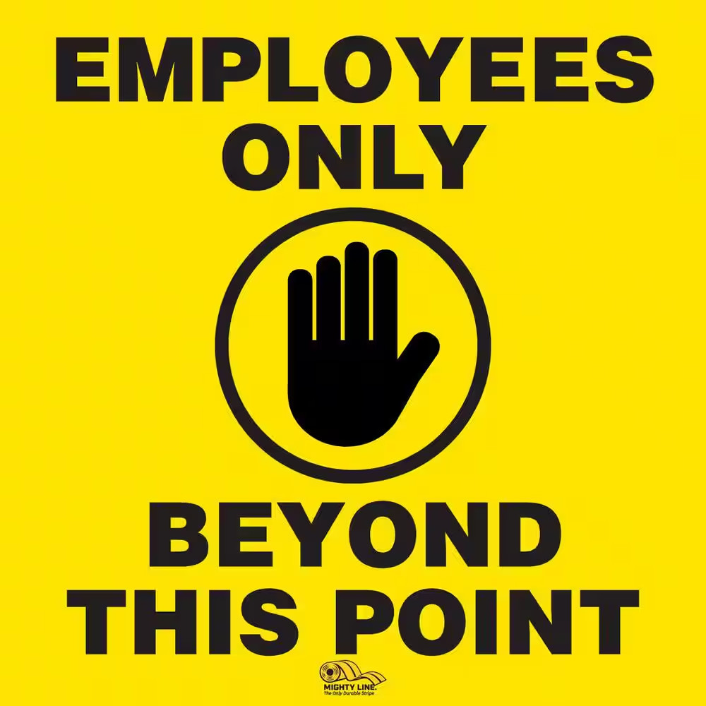 12 In. Employees Only Floor Sign