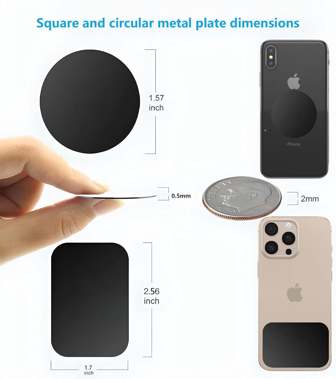 Phone Magnet Plate Mount Metal Plate for Magnetic Car Mount 4 Pack (Attention…