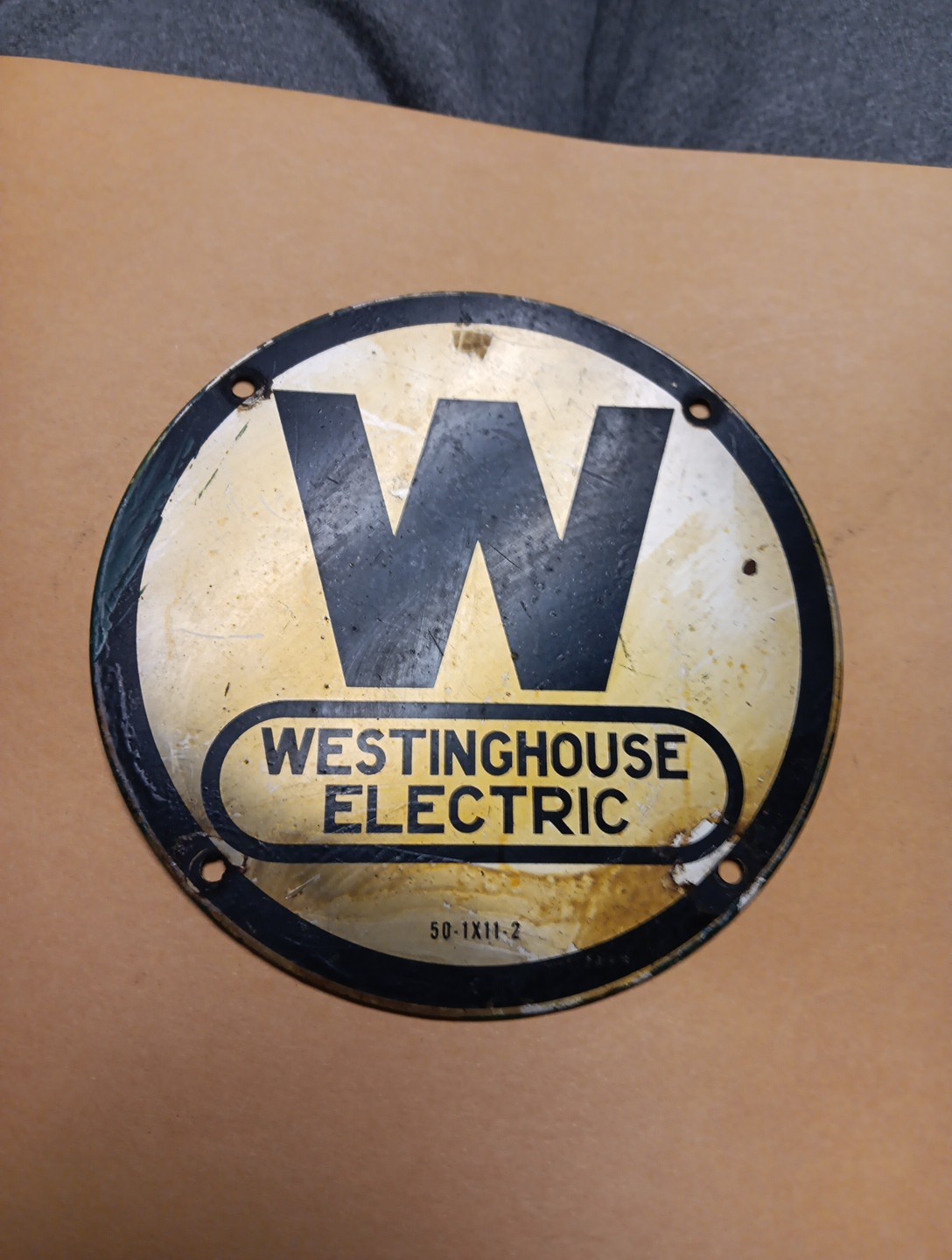 Antique Elevator Plaque Westinghouse Emblym Badge 4.5&Prime; Metal Vintage Fast Shippi