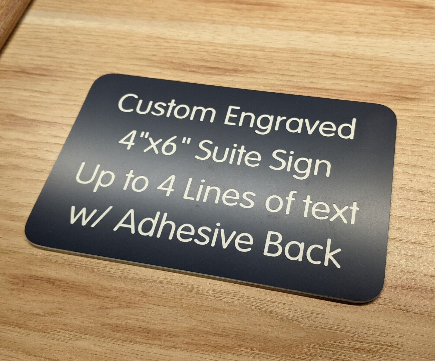 Custom Engraved 4×6 Office Suite Sign Navy Blue Small Business Wall Door Plaque