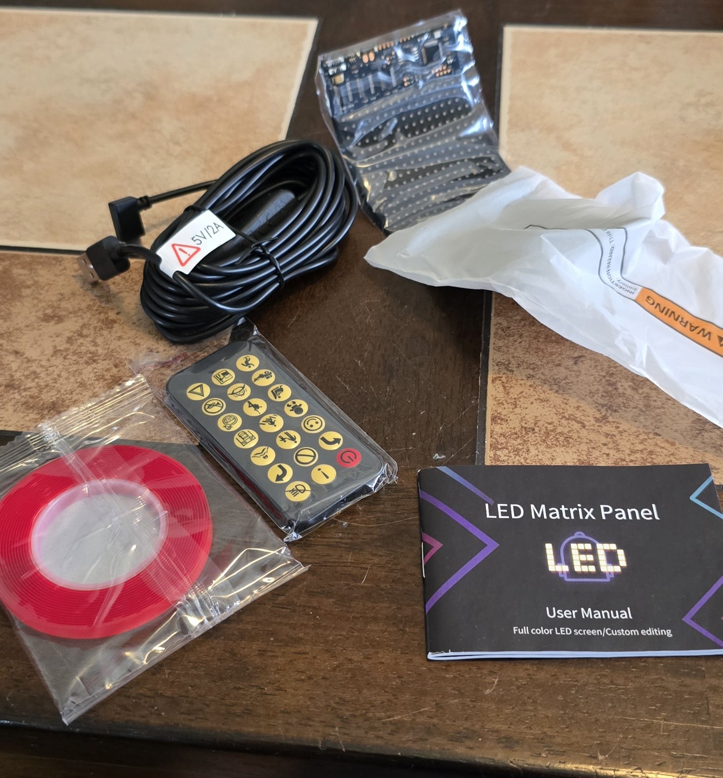 Programmable Led Sign 16×32 Display- Flexible USB 5V Digital Rgb Matrix NiB