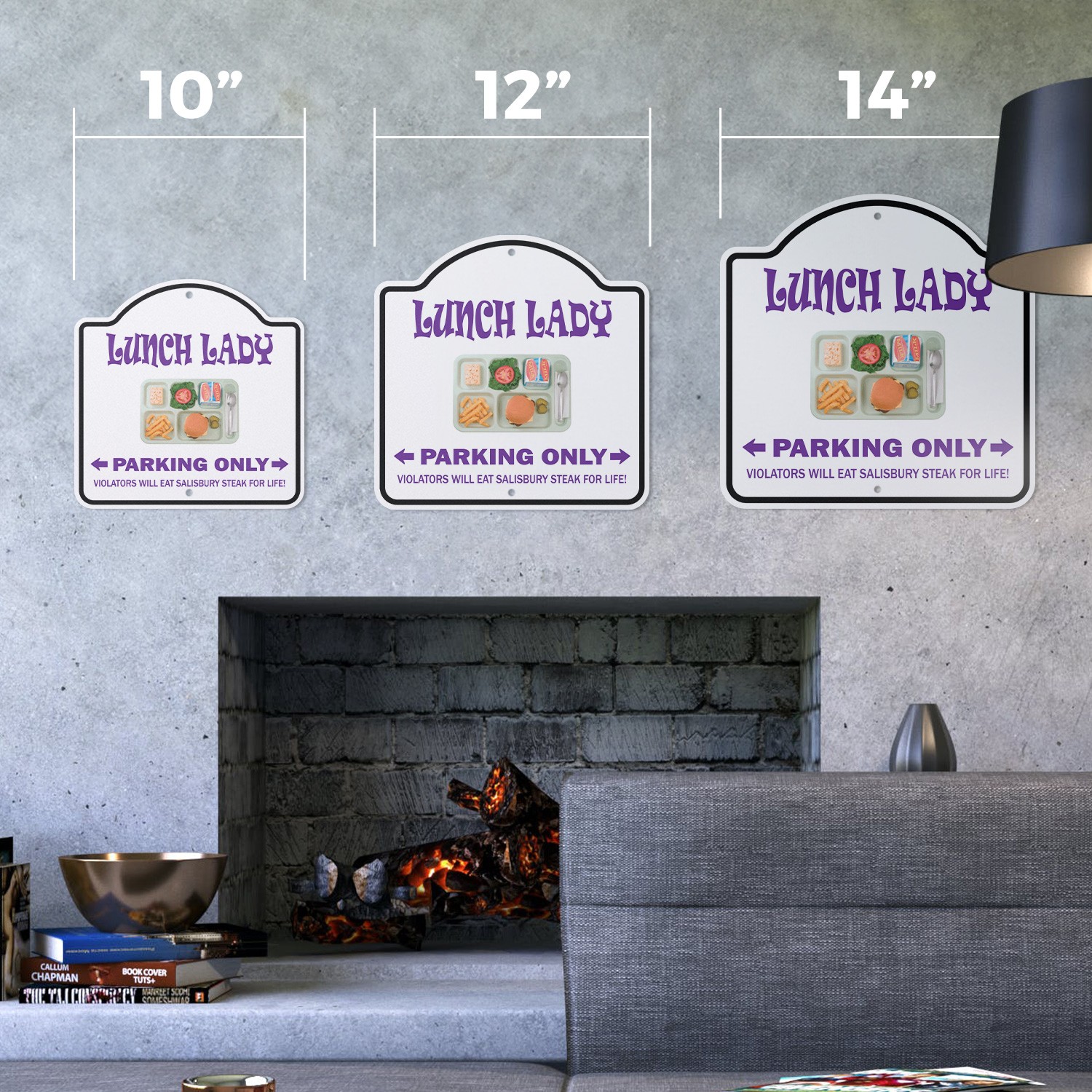 Lunch Lady Plastic Sign Novelty Gift Funny Joke Gag Road Garage