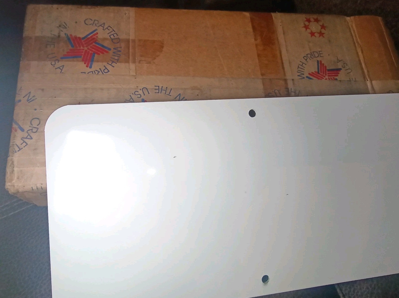 6&Prime;x12&Prime; White Enamel Aluminum Metal Sign Blank Grimco 1/4&Prime; Holes Outdoor .080 Thi