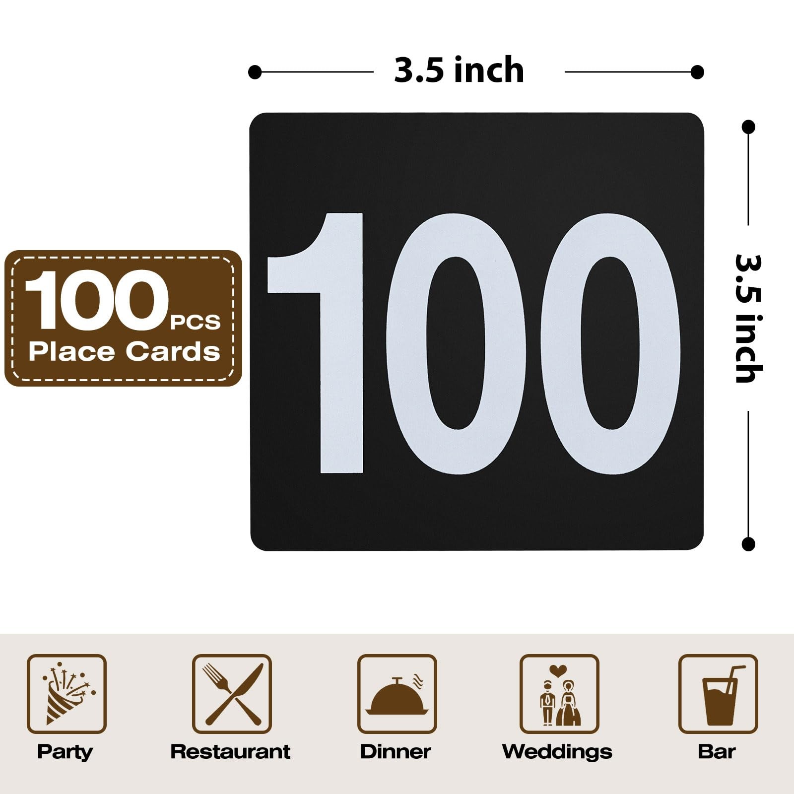 Table Number Cards 1-100 Double Sided Restaurant Table Numbers 3.5&Prime; Plastic N…