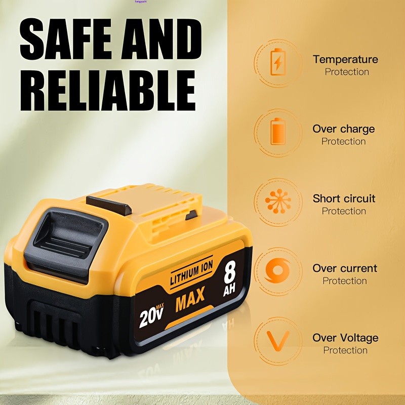 DCB204 For DeWalt 20V Max XR 8.0AH Lithium Ion Battery DCB205-2 DCB208 DCB200