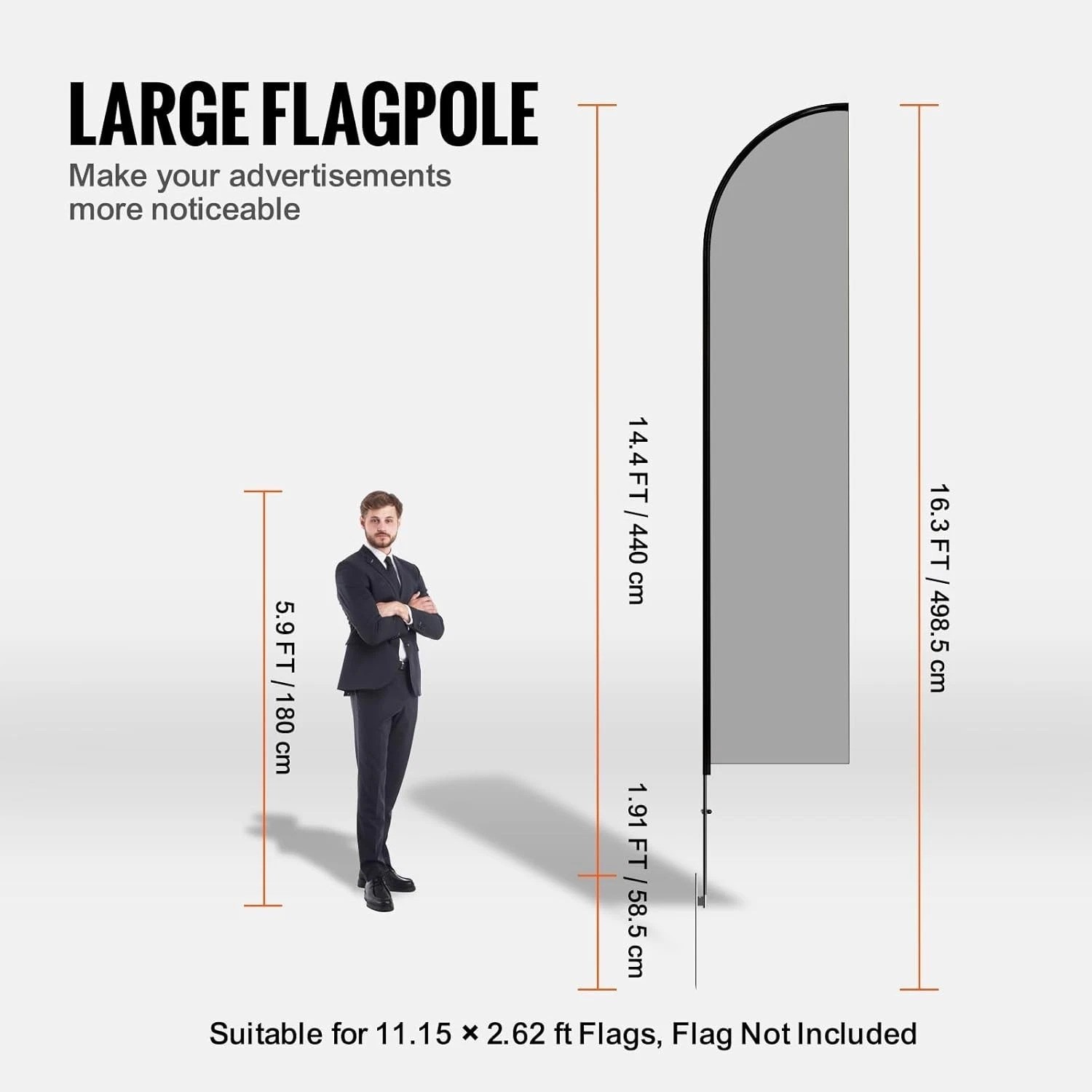 Heavy Duty 16.3 Ft Swooper Flag Pole Kit 4 Pack – Durable Aluminum/Fiberglass…
