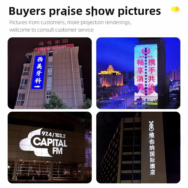 400W Gobo Projector Waterproof Super Bright logo Outdoor Building Image Display