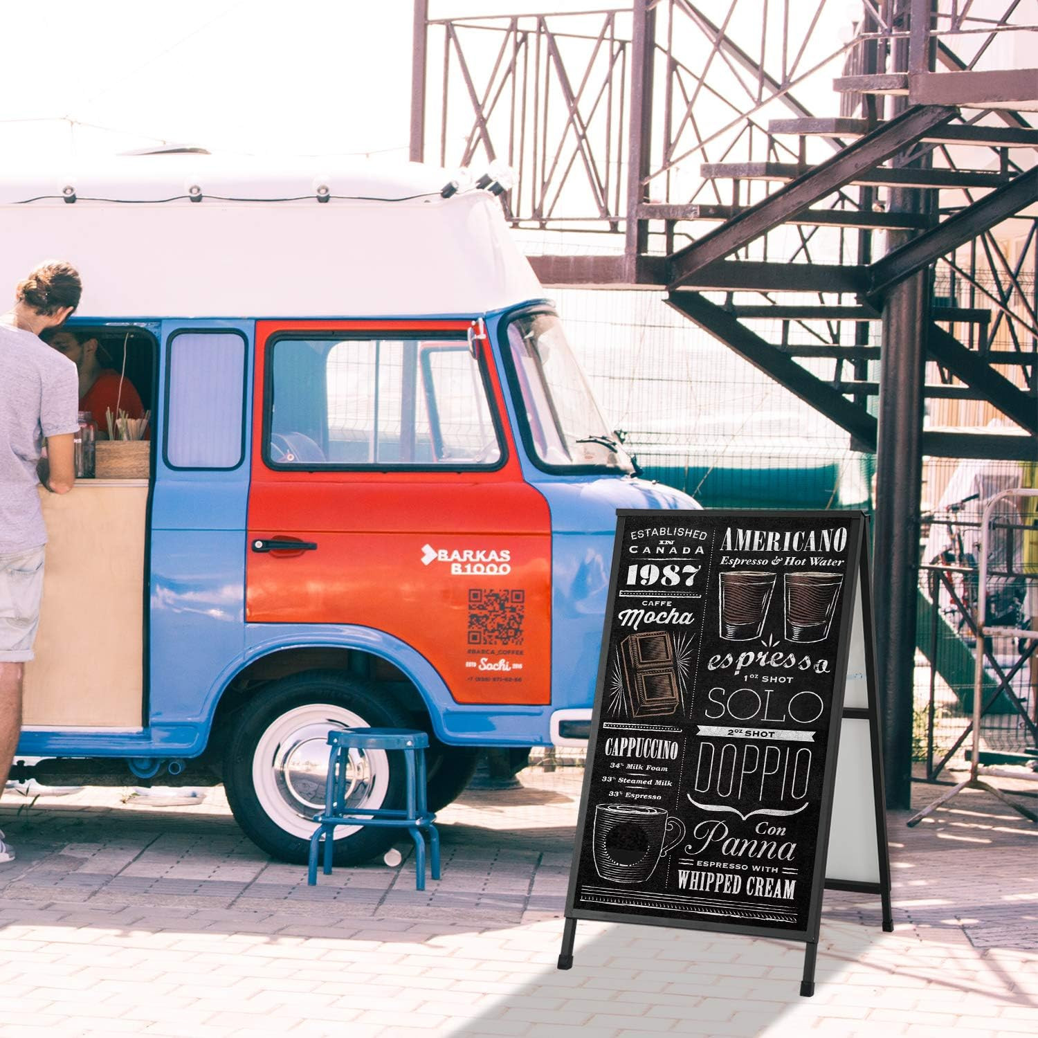 Heavy Duty A-Frame Sidewalk Sign 24 X 36 Inch, Portable Double-Sided Sandwich Bo
