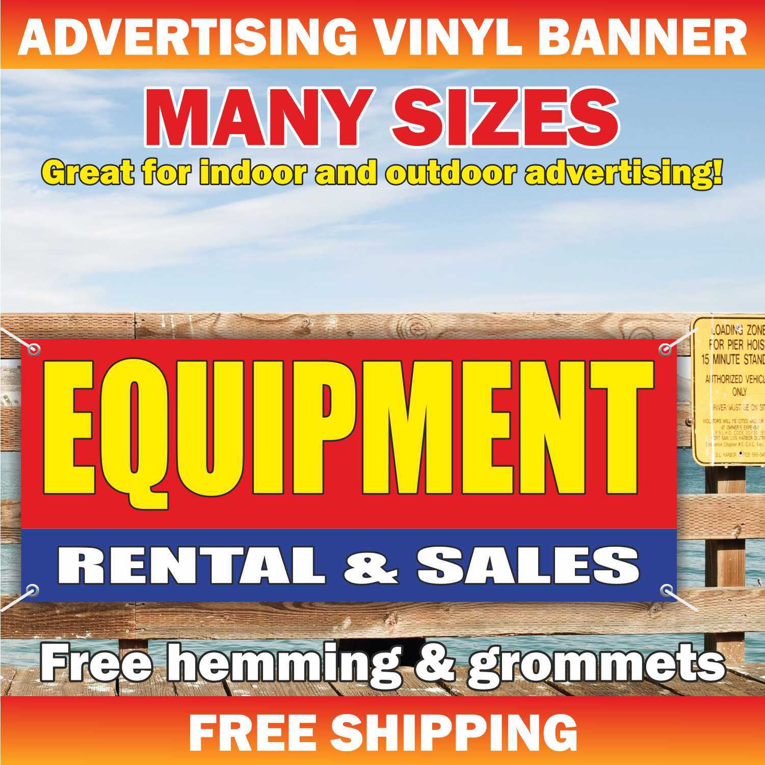 EQUIPMENT RENTAL SALES Advertising Banner Vinyl Mesh Sign Tools Shop Store Lease
