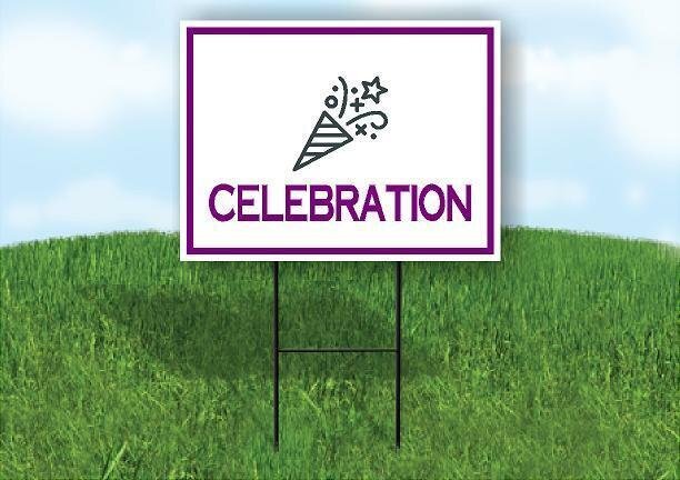 CELEBRATION PURPLE Yard Sign Road with Stand LAWN SIGN