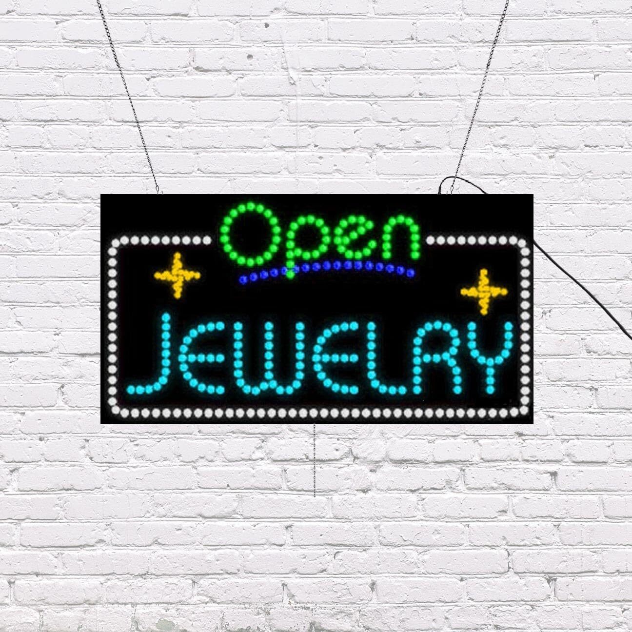 LED Open Jewelry | Light-up Sign | 31&Prime;W x 17&Prime;H x 2&Prime;D